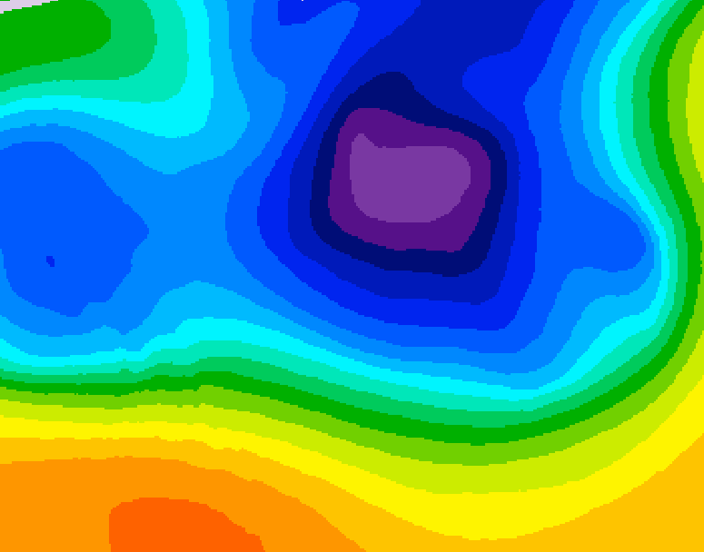 GDPS 500 millibar geopotential height 054 hour forecast chart for Canada based on 2026/03/23 0000Z data