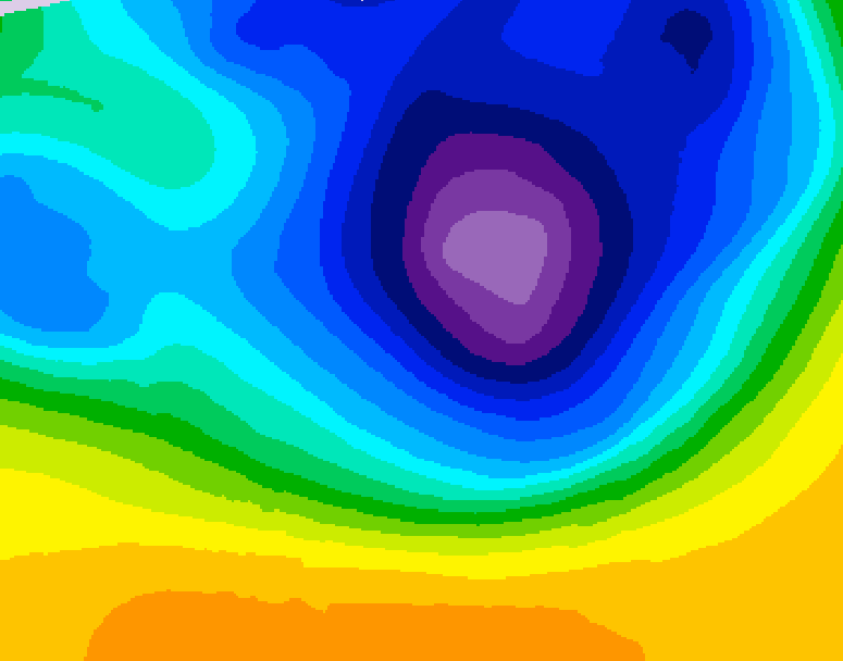 GDPS 500 millibar geopotential height 096 hour forecast chart for Canada based on 2026/03/23 0000Z data
