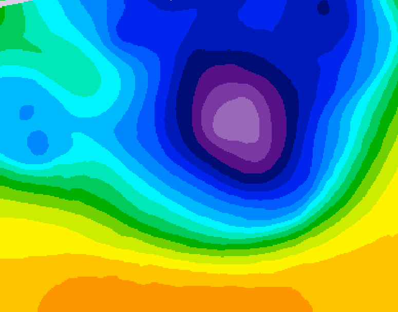 GDPS 500 millibar geopotential height 102 hour forecast chart for Canada based on 2026/03/23 0000Z data