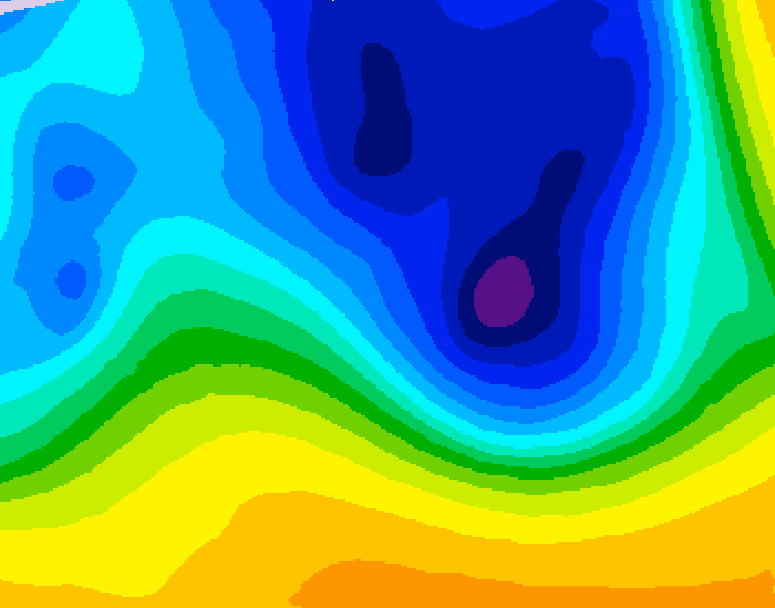 GDPS 500 millibar geopotential height 180 hour forecast chart for Canada based on 2026/03/23 0000Z data
