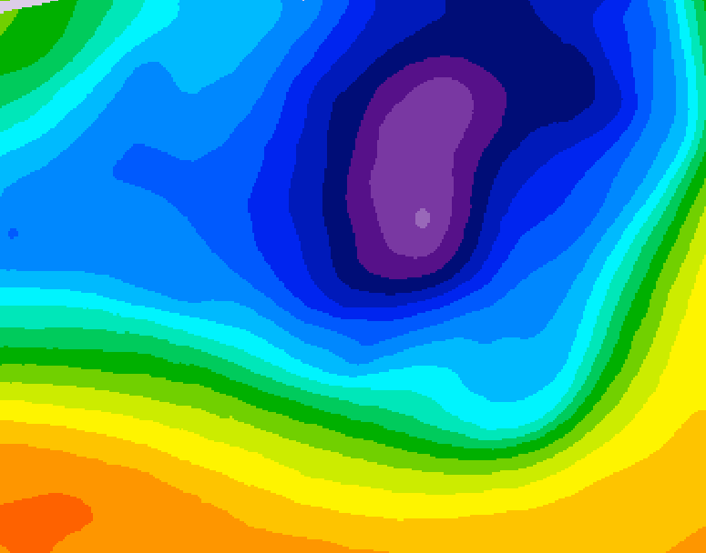 GDPS 500 millibar geopotential height 012 hour forecast chart for Canada based on 2026/03/23 1200Z data