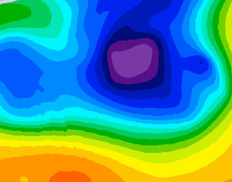 GDPS 500 millibar geopotential height 048 hour forecast chart for Canada based on 2026/03/23 1200Z data