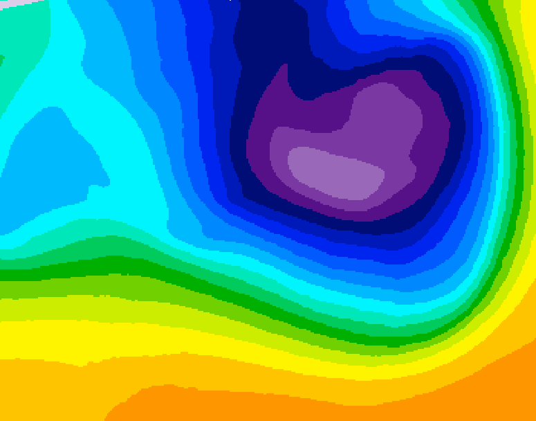 GDPS 500 millibar geopotential height 132 hour forecast chart for Canada based on 2026/03/23 1200Z data