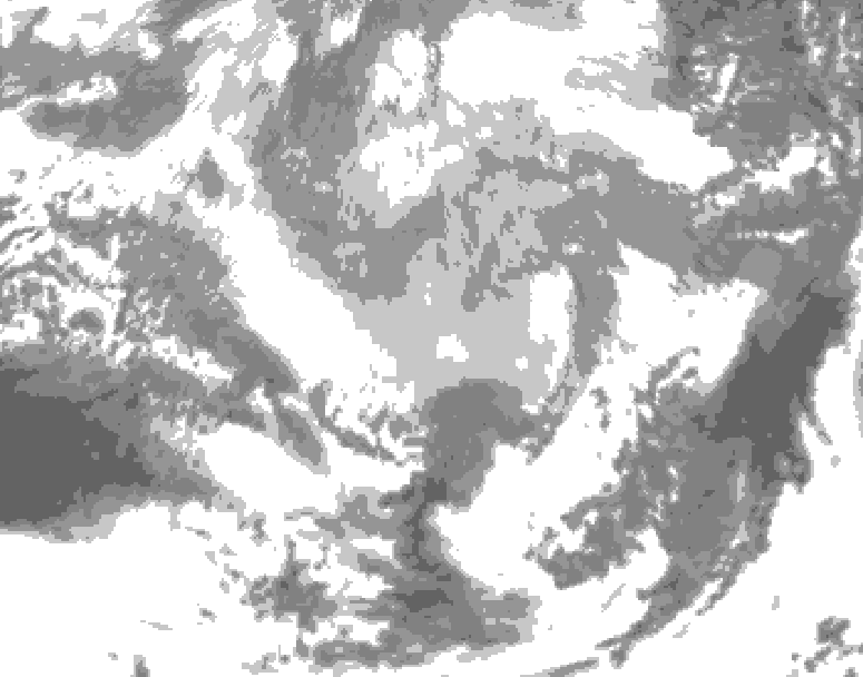 GDPS total cloud 024 hour forecast chart for Canada based on 2026/03/23 0000Z data