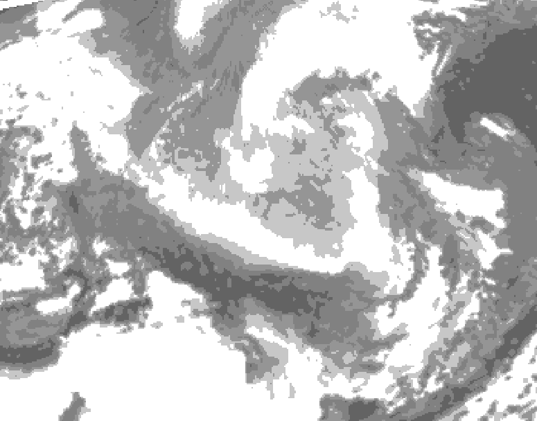 GDPS total cloud 060 hour forecast chart for Canada based on 2026/03/23 0000Z data
