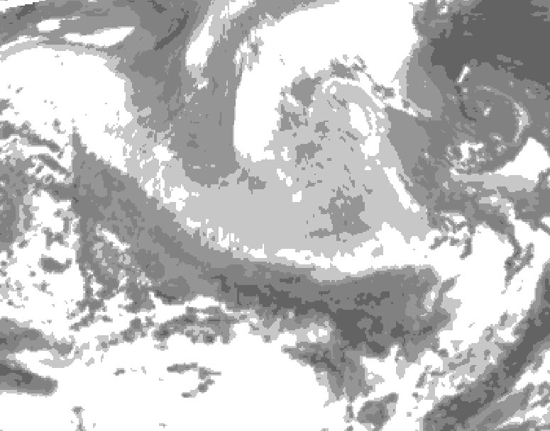 GDPS total cloud 072 hour forecast chart for Canada based on 2026/03/23 0000Z data