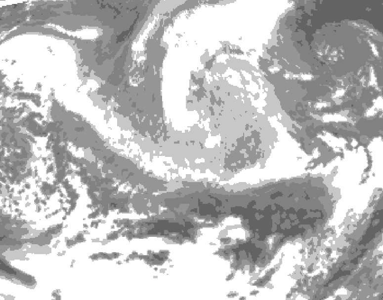 GDPS total cloud 078 hour forecast chart for Canada based on 2026/03/23 0000Z data