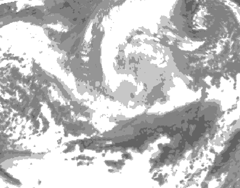 GDPS total cloud 084 hour forecast chart for Canada based on 2026/03/23 0000Z data