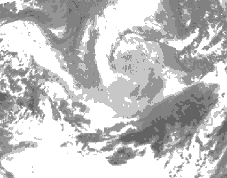 GDPS total cloud 090 hour forecast chart for Canada based on 2026/03/23 0000Z data