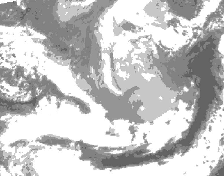 GDPS total cloud 114 hour forecast chart for Canada based on 2026/03/23 0000Z data