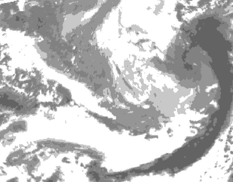 GDPS total cloud 126 hour forecast chart for Canada based on 2026/03/23 0000Z data