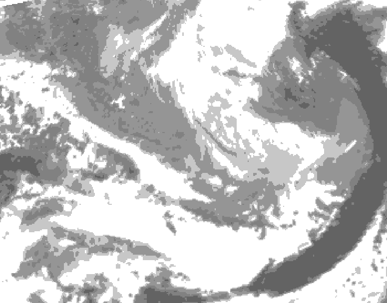 GDPS total cloud 132 hour forecast chart for Canada based on 2026/03/23 0000Z data