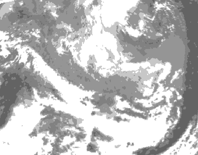 GDPS total cloud 150 hour forecast chart for Canada based on 2026/03/23 0000Z data