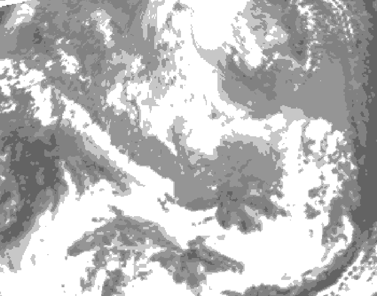 GDPS total cloud 156 hour forecast chart for Canada based on 2026/03/23 0000Z data