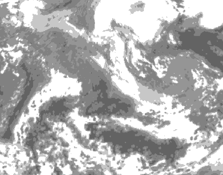 GDPS total cloud 240 hour forecast chart for Canada based on 2026/03/23 0000Z data