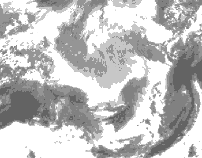 GDPS total cloud 024 hour forecast chart for Canada based on 2026/03/23 1200Z data