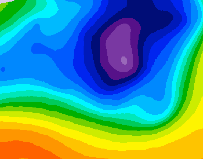 GDPS 500 millibar geopotential height 006 hour forecast chart for Canada based on 2026/03/24 0000Z data