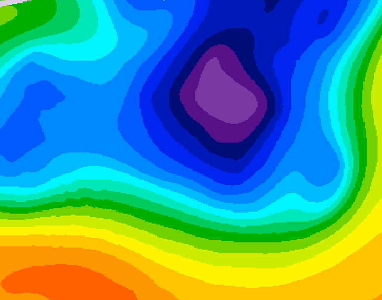 GDPS 500 millibar geopotential height 018 hour forecast chart for Canada based on 2026/03/24 0000Z data