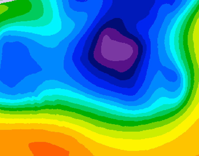 GDPS 500 millibar geopotential height 024 hour forecast chart for Canada based on 2026/03/24 0000Z data