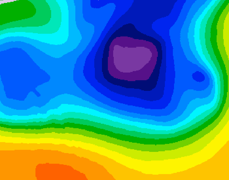 GDPS 500 millibar geopotential height 030 hour forecast chart for Canada based on 2026/03/24 0000Z data