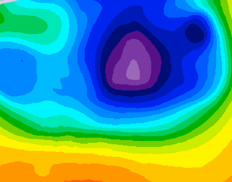 GDPS 500 millibar geopotential height 054 hour forecast chart for Canada based on 2026/03/24 0000Z data