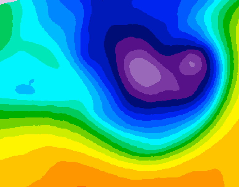 GDPS 500 millibar geopotential height 102 hour forecast chart for Canada based on 2026/03/24 0000Z data
