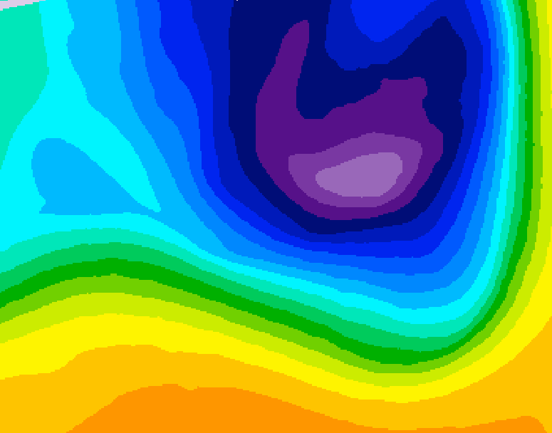 GDPS 500 millibar geopotential height 126 hour forecast chart for Canada based on 2026/03/24 0000Z data