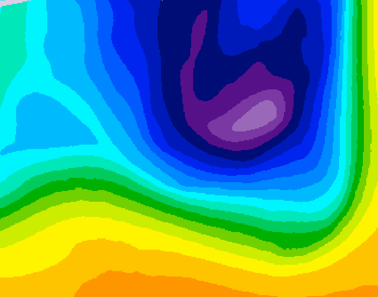 GDPS 500 millibar geopotential height 132 hour forecast chart for Canada based on 2026/03/24 0000Z data