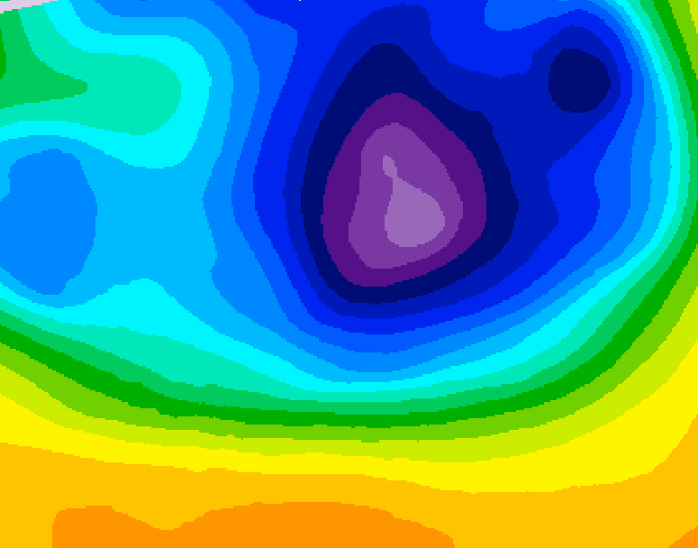 GDPS 500 millibar geopotential height 048 hour forecast chart for Canada based on 2026/03/24 1200Z data