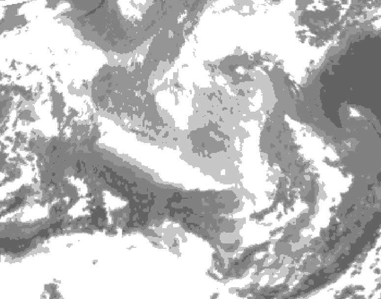 GDPS total cloud 030 hour forecast chart for Canada based on 2026/03/24 0000Z data