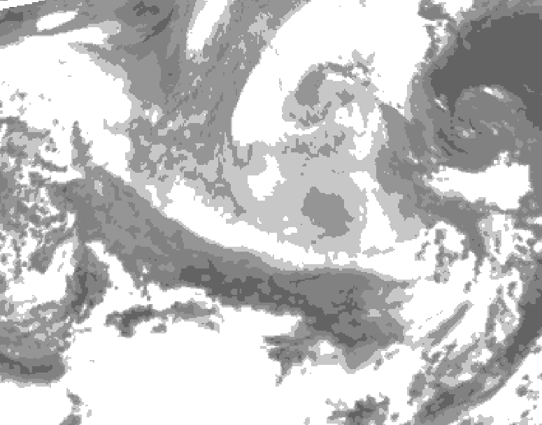 GDPS total cloud 042 hour forecast chart for Canada based on 2026/03/24 0000Z data