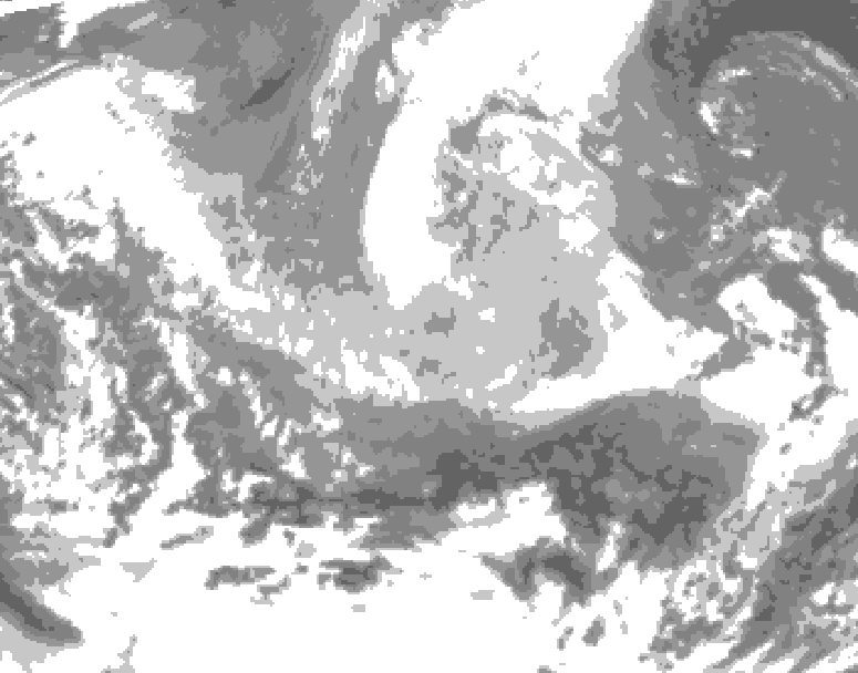 GDPS total cloud 054 hour forecast chart for Canada based on 2026/03/24 0000Z data