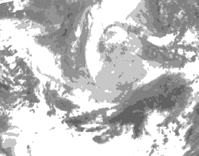 GDPS total cloud 066 hour forecast chart for Canada based on 2026/03/24 0000Z data