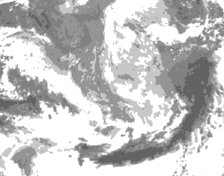 GDPS total cloud 084 hour forecast chart for Canada based on 2026/03/24 0000Z data