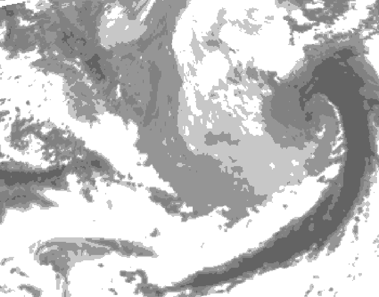 GDPS total cloud 096 hour forecast chart for Canada based on 2026/03/24 0000Z data