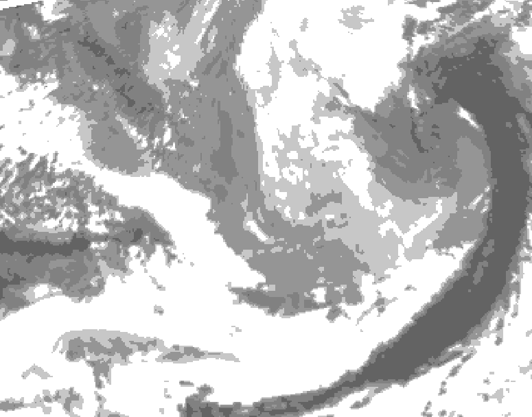 GDPS total cloud 102 hour forecast chart for Canada based on 2026/03/24 0000Z data