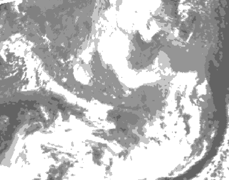 GDPS total cloud 132 hour forecast chart for Canada based on 2026/03/24 0000Z data