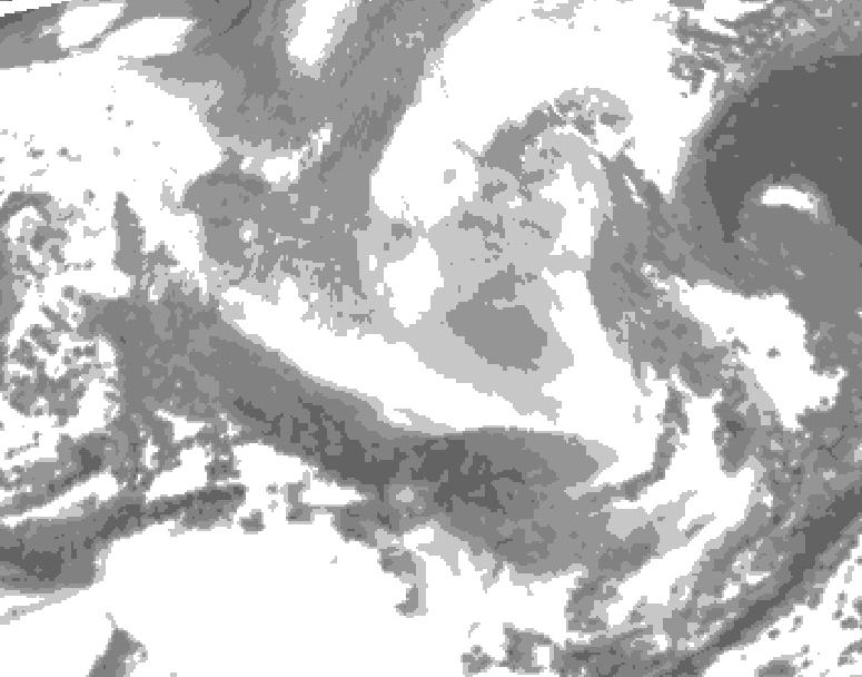 GDPS total cloud 024 hour forecast chart for Canada based on 2026/03/24 1200Z data