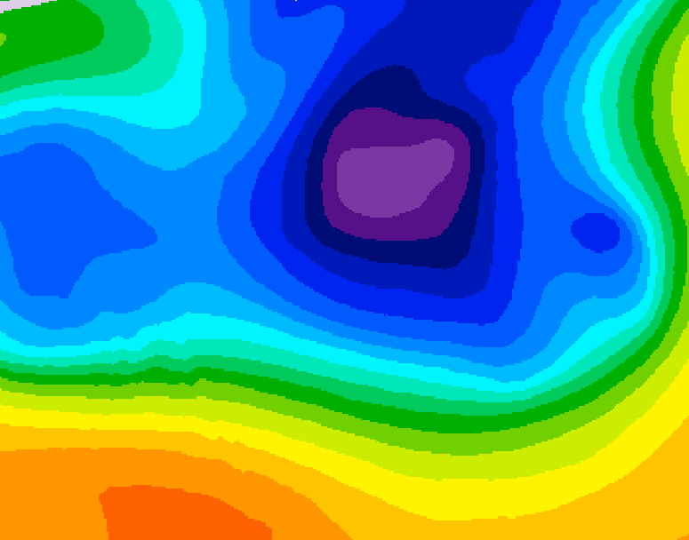 GDPS 500 millibar geopotential height 006 hour forecast chart for Canada based on 2026/03/25 0000Z data