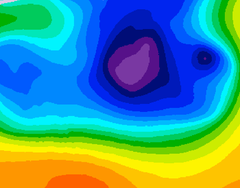 GDPS 500 millibar geopotential height 018 hour forecast chart for Canada based on 2026/03/25 0000Z data