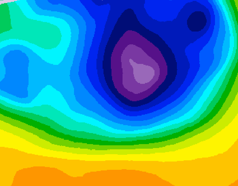 GDPS 500 millibar geopotential height 042 hour forecast chart for Canada based on 2026/03/25 0000Z data