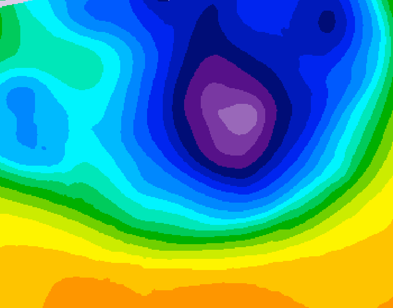 GDPS 500 millibar geopotential height 048 hour forecast chart for Canada based on 2026/03/25 0000Z data