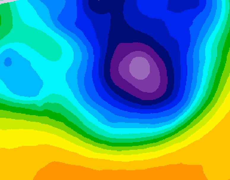 GDPS 500 millibar geopotential height 060 hour forecast chart for Canada based on 2026/03/25 0000Z data