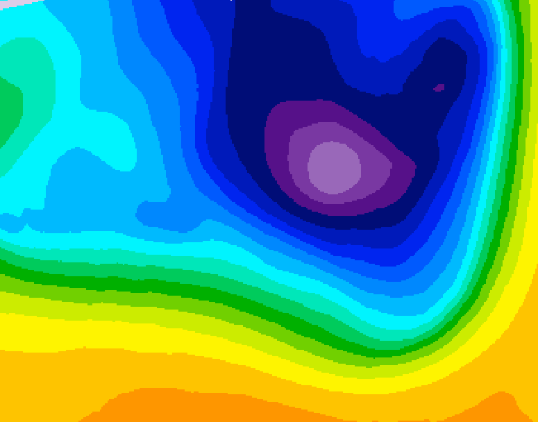 GDPS 500 millibar geopotential height 096 hour forecast chart for Canada based on 2026/03/25 0000Z data
