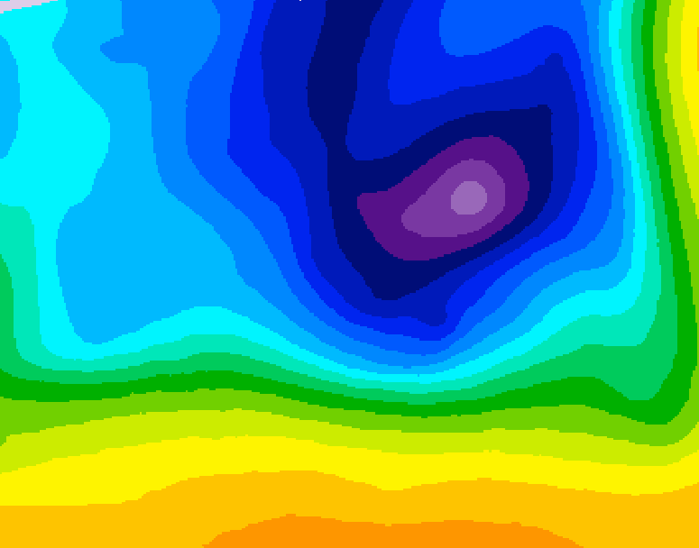 GDPS 500 millibar geopotential height 126 hour forecast chart for Canada based on 2026/03/25 0000Z data