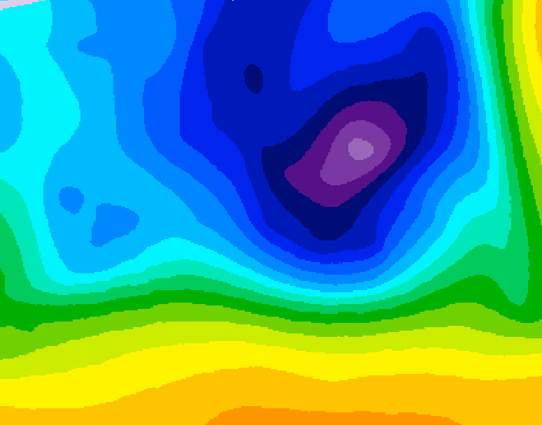 GDPS 500 millibar geopotential height 132 hour forecast chart for Canada based on 2026/03/25 0000Z data