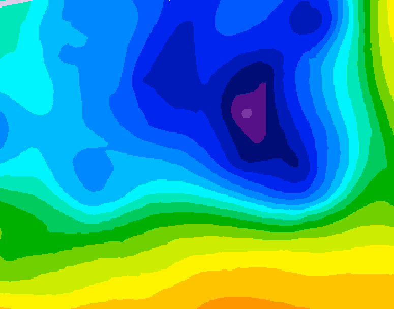 GDPS 500 millibar geopotential height 150 hour forecast chart for Canada based on 2026/03/25 0000Z data