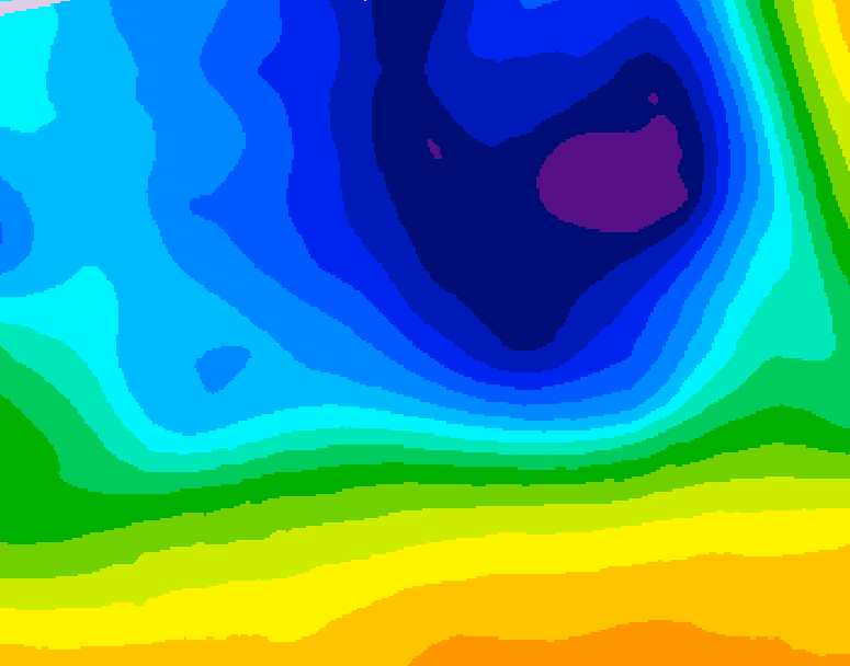 GDPS 500 millibar geopotential height 132 hour forecast chart for Canada based on 2026/03/25 1200Z data