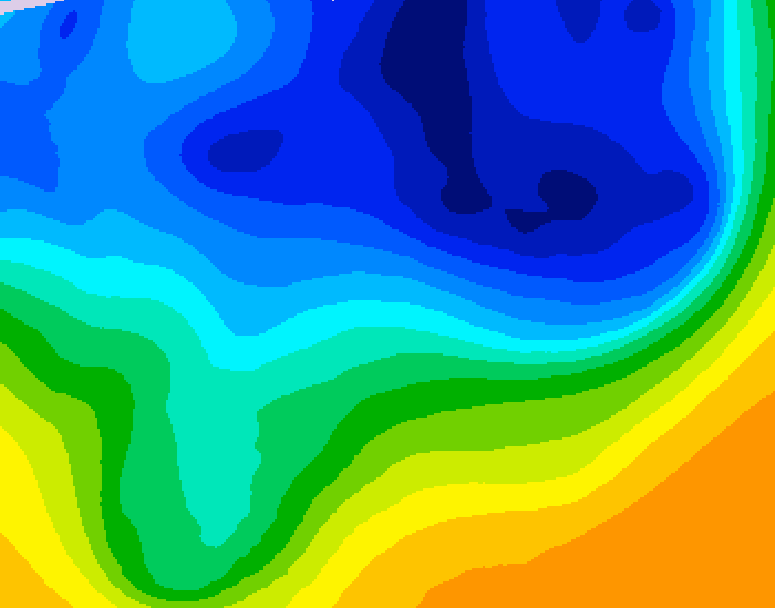 GDPS 500 millibar geopotential height 222 hour forecast chart for Canada based on 2026/03/25 1200Z data