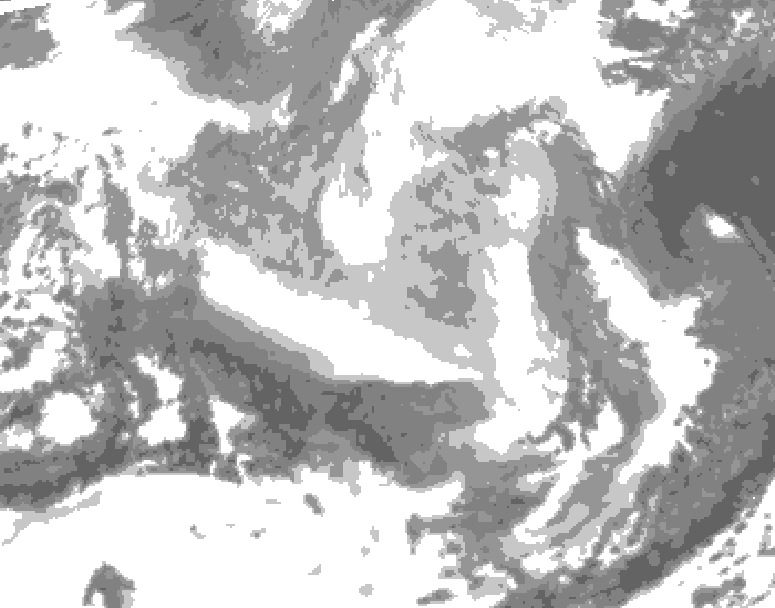 GDPS total cloud 006 hour forecast chart for Canada based on 2026/03/25 0000Z data
